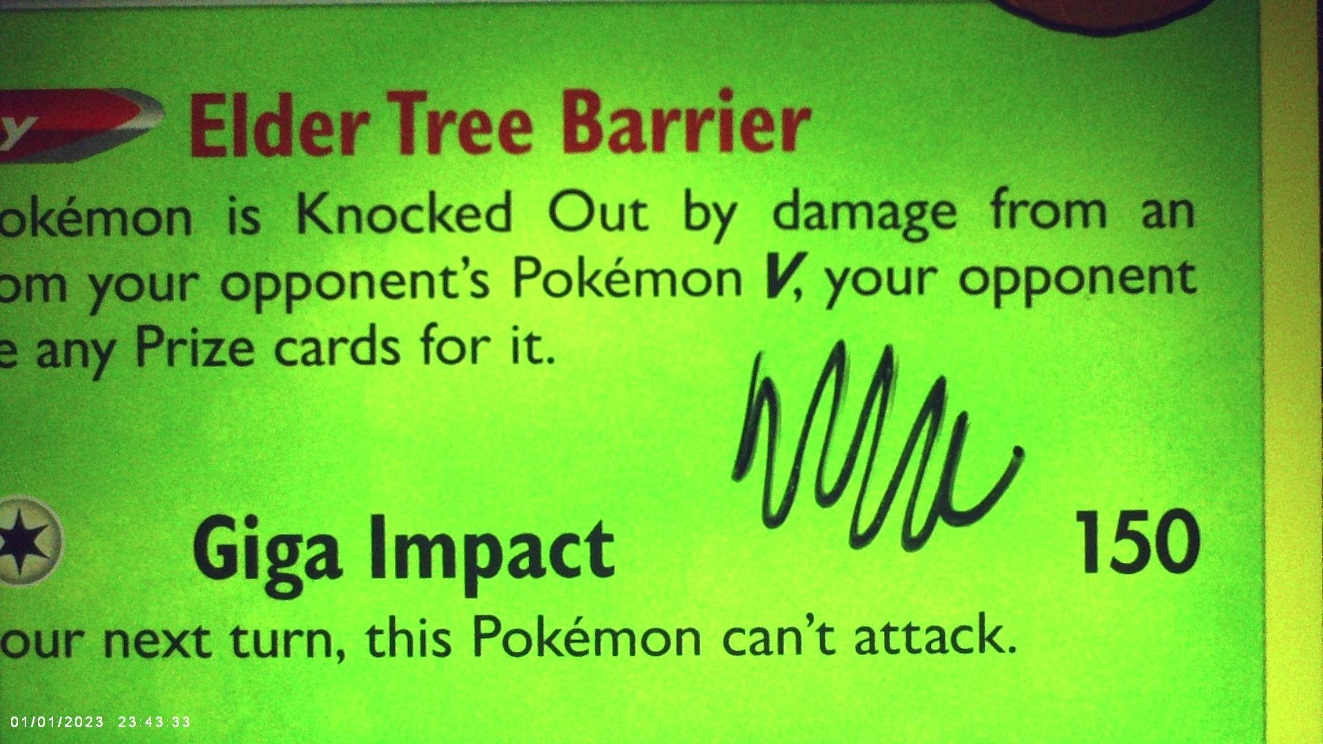 Markings on a card surface