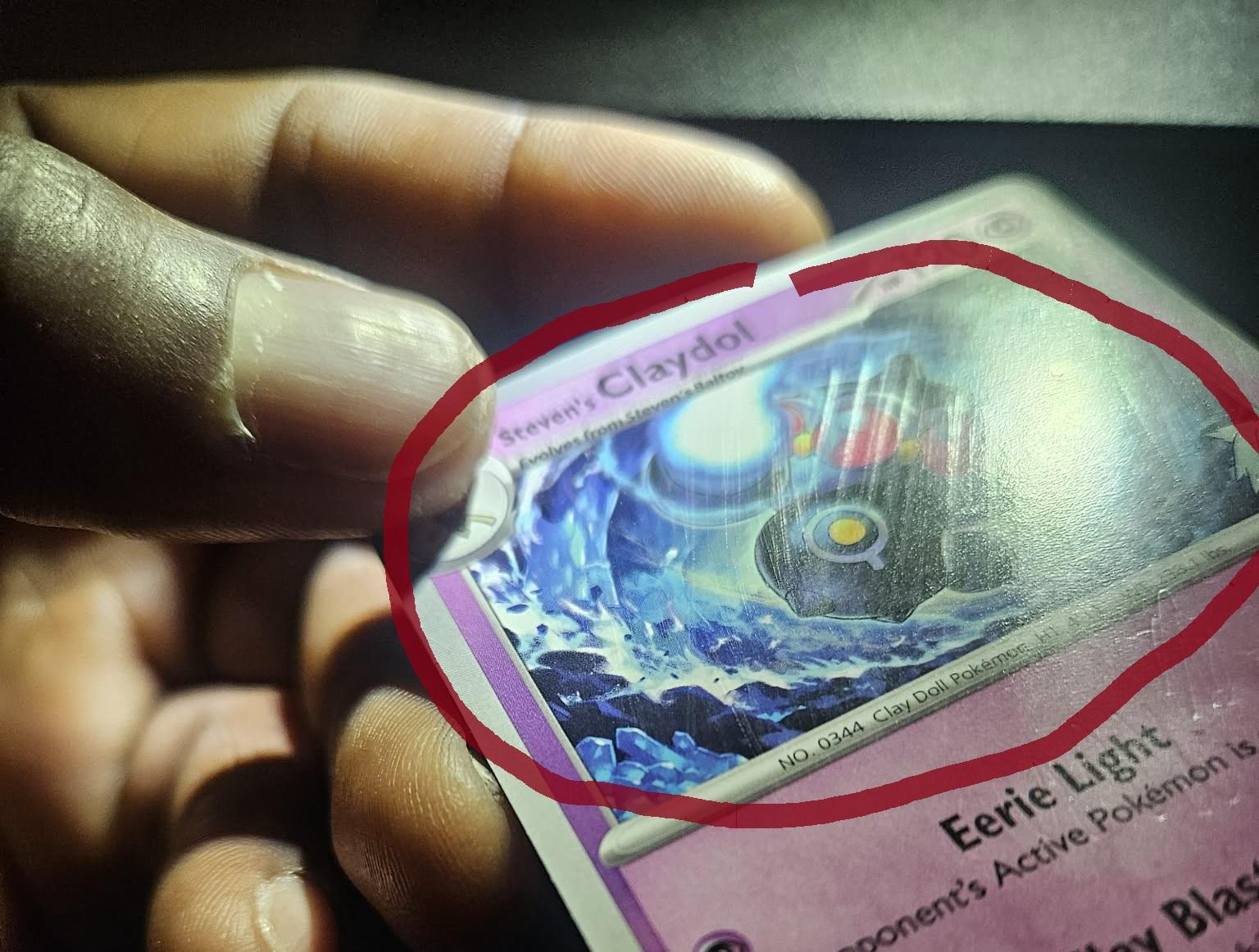 Pressure lines on a card