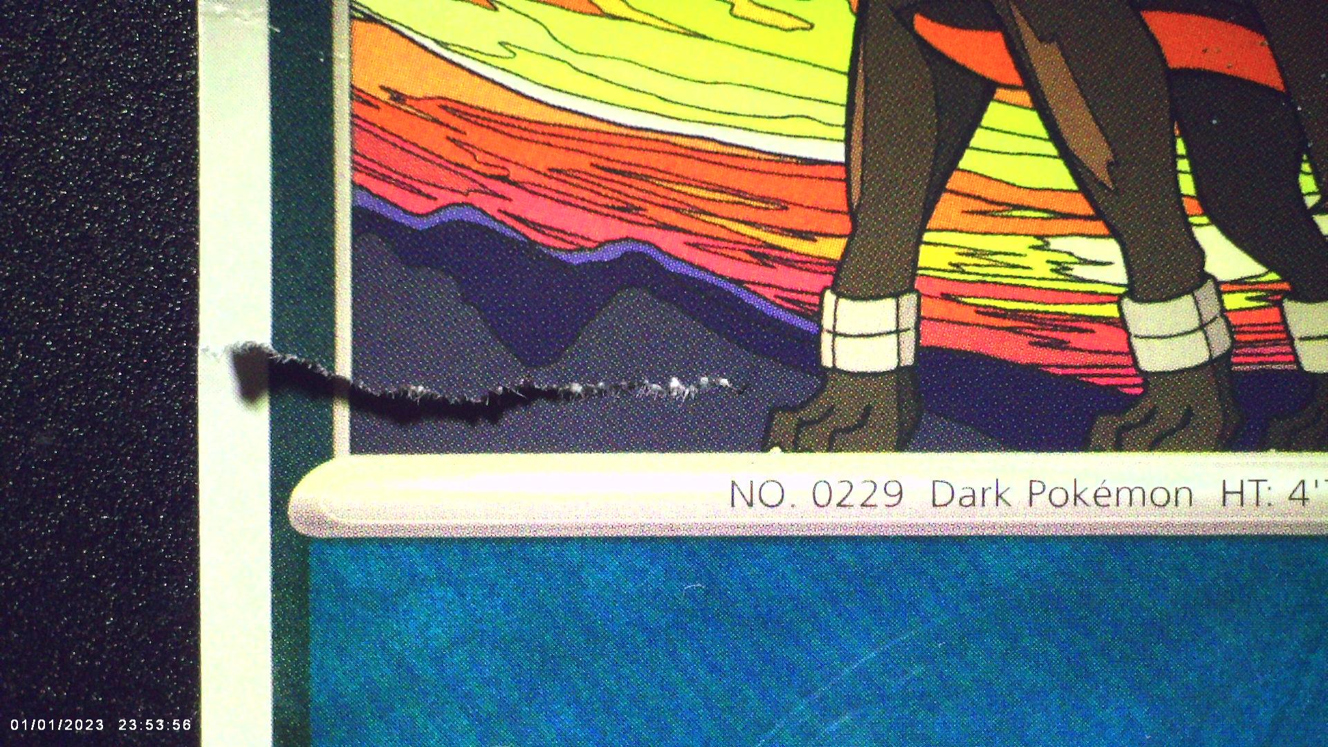 Tear or rip on a card