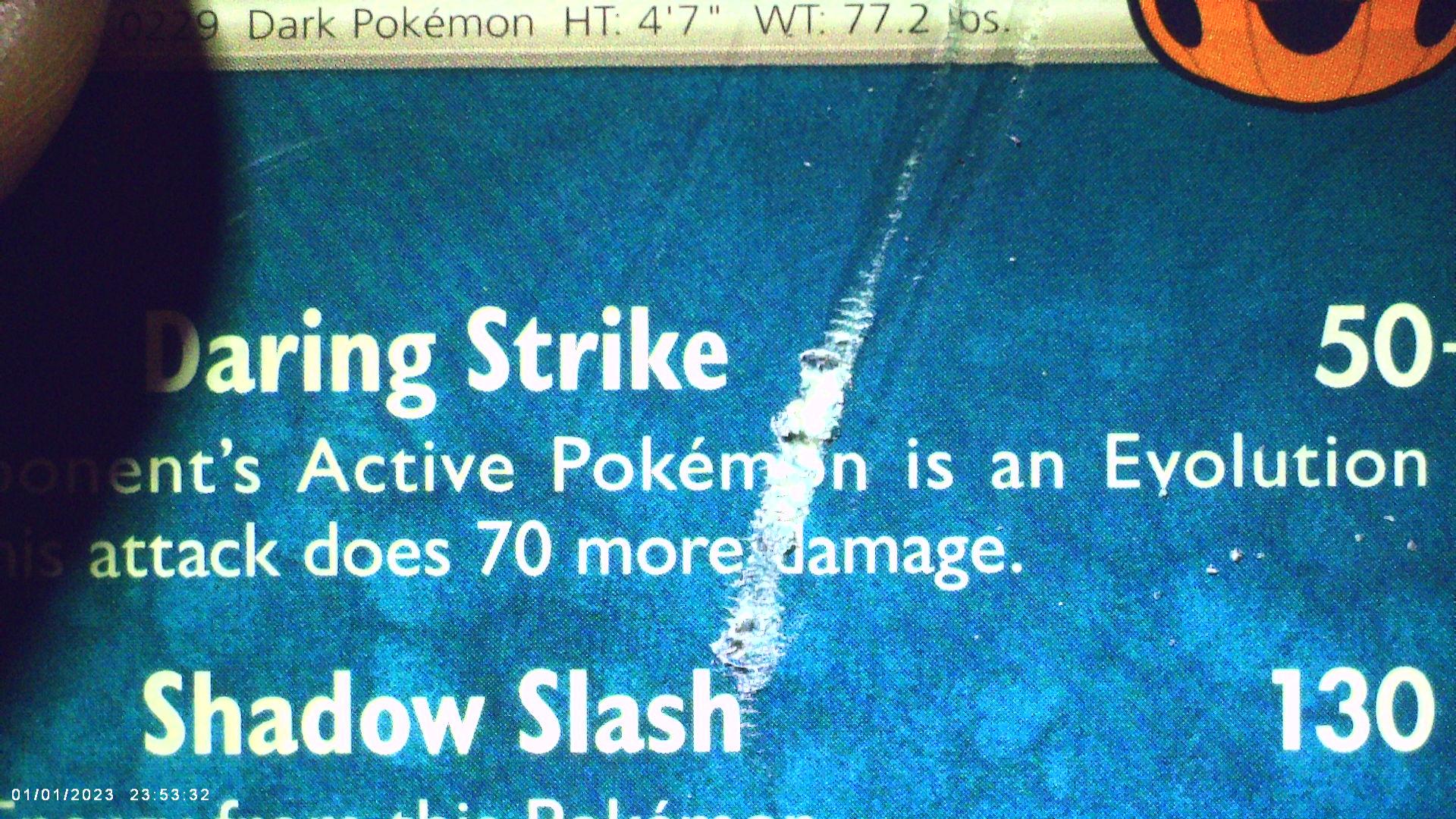 Scrape on a card surface